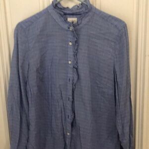 Blue Button-Up Blouse